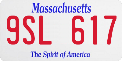 MA license plate 9SL617