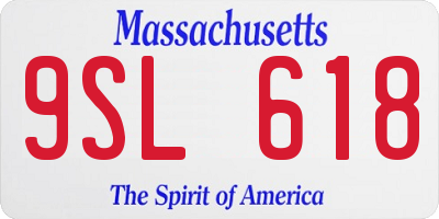 MA license plate 9SL618