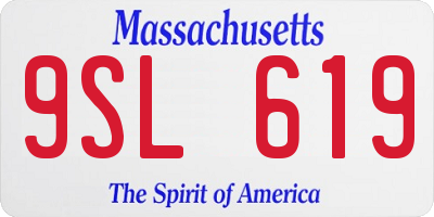 MA license plate 9SL619