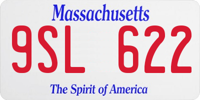 MA license plate 9SL622