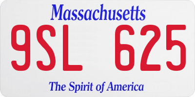 MA license plate 9SL625
