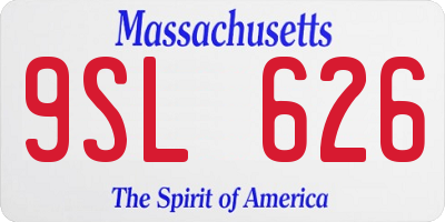 MA license plate 9SL626