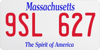 MA license plate 9SL627
