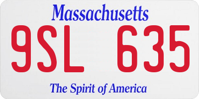 MA license plate 9SL635
