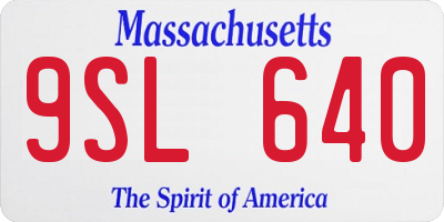 MA license plate 9SL640