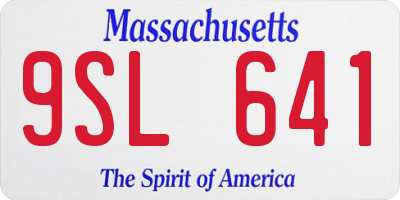 MA license plate 9SL641