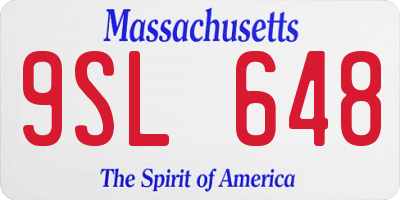 MA license plate 9SL648
