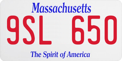 MA license plate 9SL650