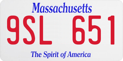 MA license plate 9SL651