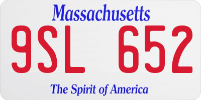 MA license plate 9SL652