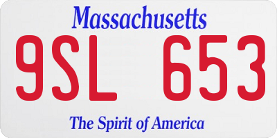 MA license plate 9SL653