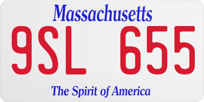 MA license plate 9SL655