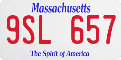 MA license plate 9SL657