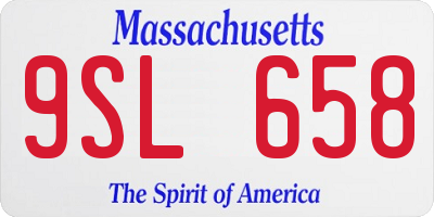 MA license plate 9SL658