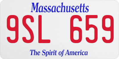 MA license plate 9SL659