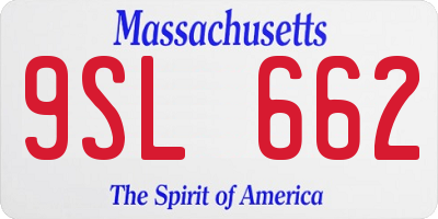 MA license plate 9SL662