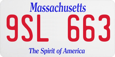 MA license plate 9SL663