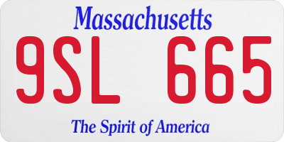 MA license plate 9SL665