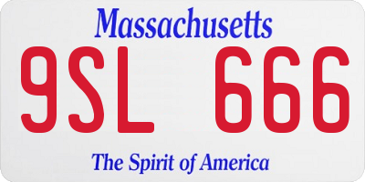 MA license plate 9SL666