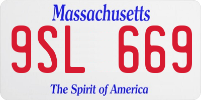 MA license plate 9SL669