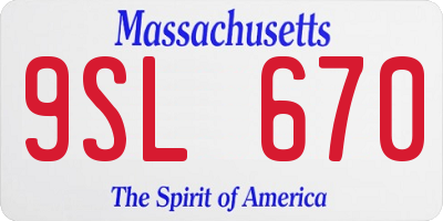 MA license plate 9SL670