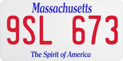 MA license plate 9SL673