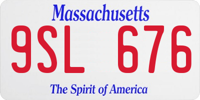 MA license plate 9SL676