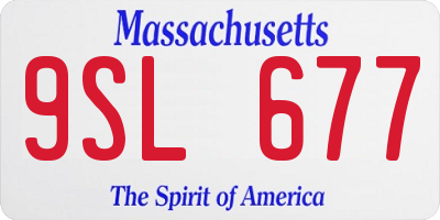 MA license plate 9SL677
