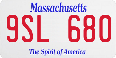 MA license plate 9SL680