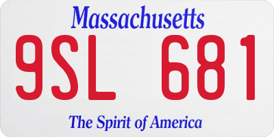 MA license plate 9SL681