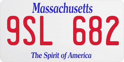 MA license plate 9SL682