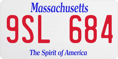 MA license plate 9SL684