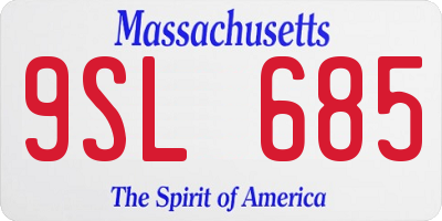 MA license plate 9SL685