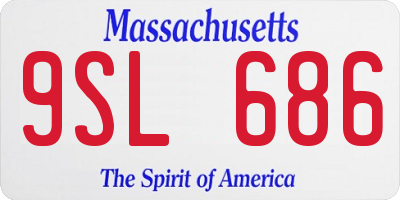 MA license plate 9SL686