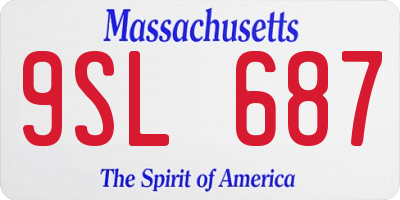 MA license plate 9SL687