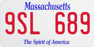 MA license plate 9SL689