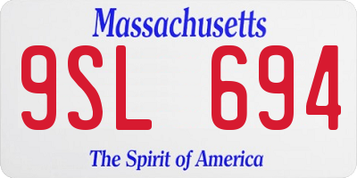MA license plate 9SL694