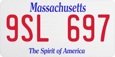 MA license plate 9SL697