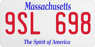 MA license plate 9SL698