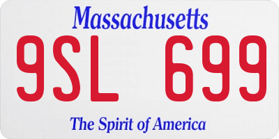 MA license plate 9SL699