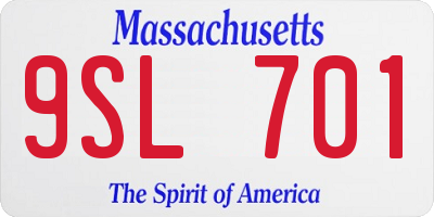 MA license plate 9SL701