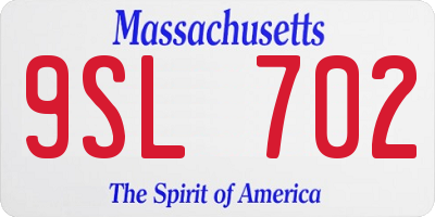 MA license plate 9SL702