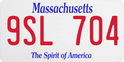 MA license plate 9SL704
