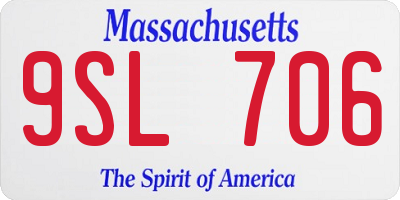 MA license plate 9SL706