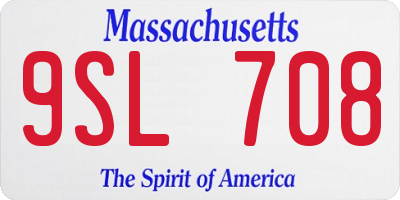 MA license plate 9SL708