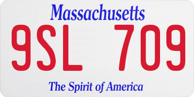 MA license plate 9SL709