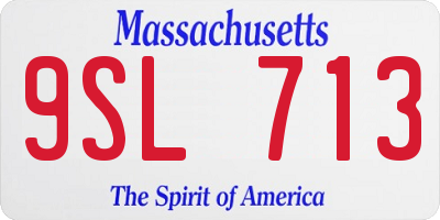 MA license plate 9SL713