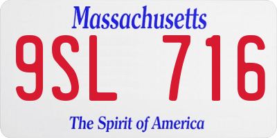 MA license plate 9SL716