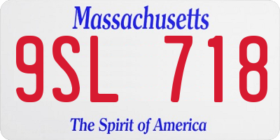 MA license plate 9SL718