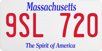MA license plate 9SL720